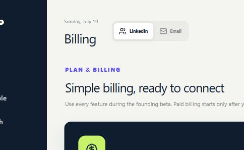 LinkAvro professional plan and billing status